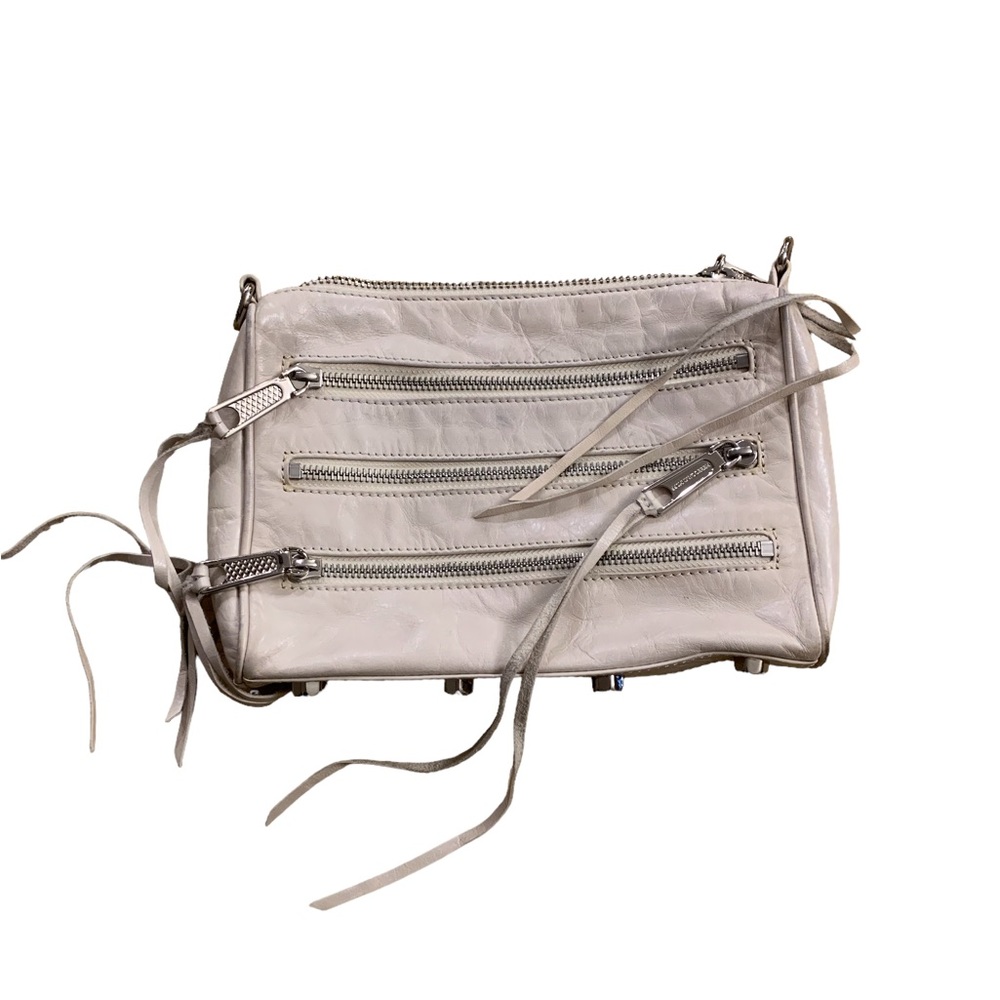 Rebecca Minkoff | Leather Mini Mac Tassels Zipper Detail Cream White Crossbody - Picture 5 of 16